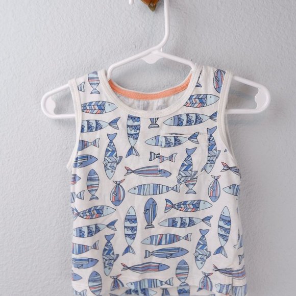 Peek Fish Pattern Tank & Harem Pants Outfit, 6-12 months - Picture 2 of 9